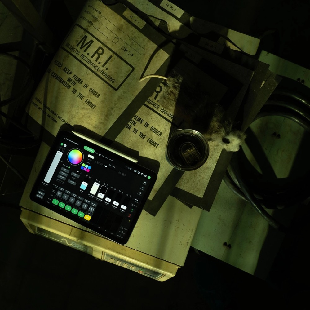 The control iPad running Sidus Link Pro on location