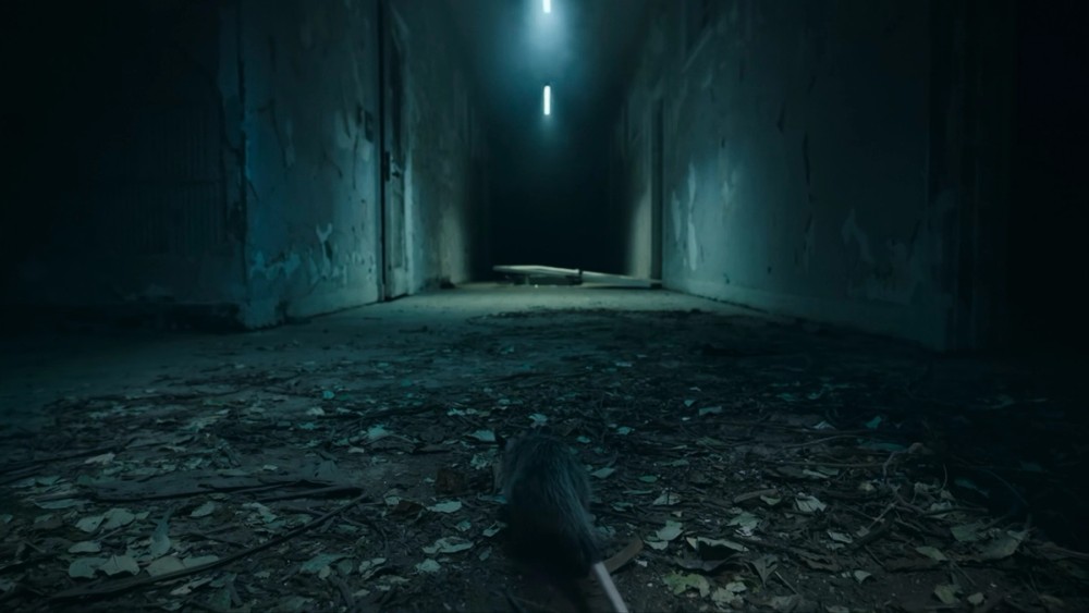 The dark hallway in the finished series